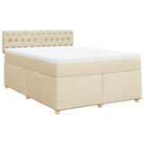 Giroletto a Molle con Materasso Crema 140x200 cm in Tessuto