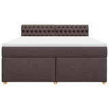 Giroletto a Molle con Materasso Marrone Scuro 180x200cm Tessuto