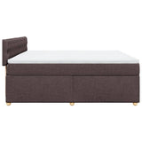 Giroletto a Molle con Materasso Marrone Scuro 180x200cm Tessuto
