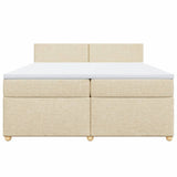 Giroletto a Molle con Materasso Crema 200x200 cm in Tessuto