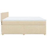 Giroletto a Molle con Materasso Crema 200x200 cm in Tessuto
