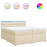 Giroletto a Molle con Materasso Crema 200x200 cm in Tessuto