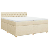 Giroletto a Molle con Materasso Crema 200x200 cm in Tessuto