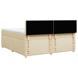 Giroletto a Molle con Materasso Crema 200x200 cm in Tessuto