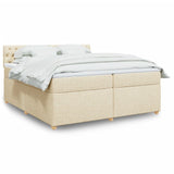 Giroletto a Molle con Materasso Crema 200x200 cm in Tessuto