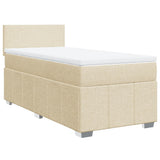 Giroletto a Molle con Materasso Crema 90x190 cm in Tessuto