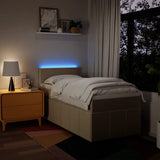 Giroletto a Molle con Materasso Crema 90x190 cm in Tessuto