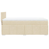 Giroletto a Molle con Materasso Crema 90x190 cm in Tessuto