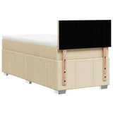 Giroletto a Molle con Materasso Crema 90x190 cm in Tessuto