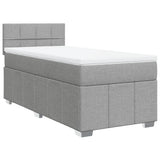 Giroletto a Molle con Materasso Grigio Chiaro100x200 cm Tessuto