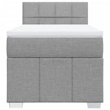 Giroletto a Molle con Materasso Grigio Chiaro100x200 cm Tessuto