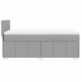Giroletto a Molle con Materasso Grigio Chiaro100x200 cm Tessuto