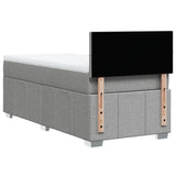 Giroletto a Molle con Materasso Grigio Chiaro100x200 cm Tessuto