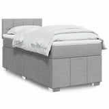 Giroletto a Molle con Materasso Grigio Chiaro100x200 cm Tessuto