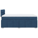 Giroletto a Molle con Materasso Blu 120x200 cm in Tessuto