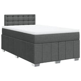 Giroletto a Molle con Materasso Grigio Scuro 120x200 cm Tessuto