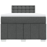 Giroletto a Molle con Materasso Grigio Scuro 120x200 cm Tessuto