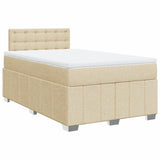 Giroletto a Molle con Materasso Crema 120x200 cm in Tessuto