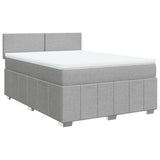 Giroletto a Molle con Materasso Grigio Chiaro 140x190cm Tessuto