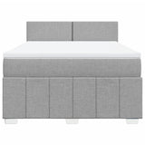 Giroletto a Molle con Materasso Grigio Chiaro 140x190cm Tessuto
