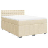 Giroletto a Molle con Materasso Crema 140x19 cm in Tessuto