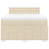 Giroletto a Molle con Materasso Crema 140x19 cm in Tessuto