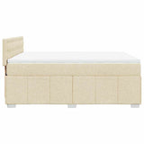 Giroletto a Molle con Materasso Crema 140x19 cm in Tessuto