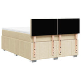 Giroletto a Molle con Materasso Crema 140x19 cm in Tessuto