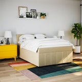 Giroletto a Molle con Materasso Crema 140x200 cm in Tessuto