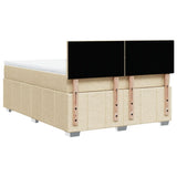 Giroletto a Molle con Materasso Crema 140x200 cm in Tessuto