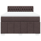 Giroletto a Molle con Materasso Marrone Scuro 140x200cm Tessuto