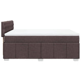 Giroletto a Molle con Materasso Marrone Scuro 140x200cm Tessuto