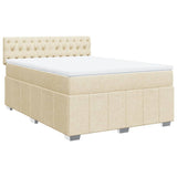 Giroletto a Molle con Materasso Crema 140x200 cm in Tessuto