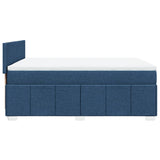 Giroletto a Molle con Materasso Blu 160x200 cm in Tessuto