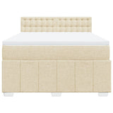 Giroletto a Molle con Materasso Crema 160x200 cm in Tessuto