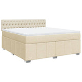 Giroletto a Molle con Materasso Crema 180x200 cm in Tessuto