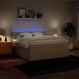 Giroletto a Molle con Materasso Crema 180x200 cm in Tessuto
