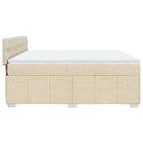 Giroletto a Molle con Materasso Crema 180x200 cm in Tessuto