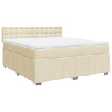 Giroletto a Molle con Materasso Crema 180x200 cm in Tessuto