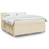 Giroletto a Molle con Materasso Crema 180x200 cm in Tessuto