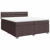 Giroletto a Molle con Materasso Marrone Scuro 200x200cm Tessuto