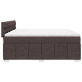 Giroletto a Molle con Materasso Marrone Scuro 200x200cm Tessuto