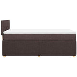 Giroletto a Molle con Materasso Marrone Scuro 80x200 cm Tessuto