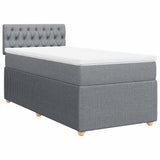 Giroletto a Molle con Materasso Grigio Chiaro 90x190 cm Tessuto