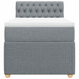 Giroletto a Molle con Materasso Grigio Chiaro 90x190 cm Tessuto