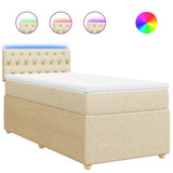 Giroletto a Molle con Materasso Crema 100x200 cm in Tessuto