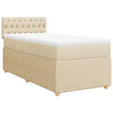 Giroletto a Molle con Materasso Crema 100x200 cm in Tessuto