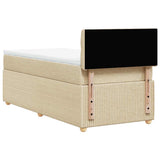 Giroletto a Molle con Materasso Crema 100x200 cm in Tessuto