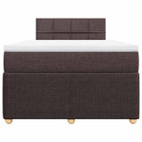 Giroletto a Molle con Materasso Marrone Scuro 120x190cm Tessuto