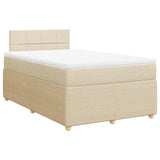 Giroletto a Molle con Materasso Crema 120x190 cm in Tessuto